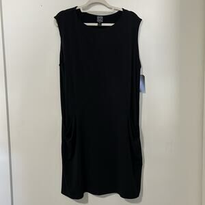 Clara Sun Woo Dress Womens XL Jersey Pockets Casual Stretch Minimalist